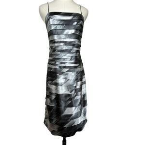 Cache 4 Gorgeous Satin Party Prom Wedding Guest Dress Silver Gray Straps B02